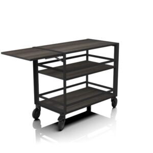 Industrial Trolley/Cart with folding shelf (wood) (L:54.25'' X W:19.75'')