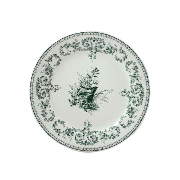 Les Depareillees Vert Oiseau Dinner Plate (D:10.75'')