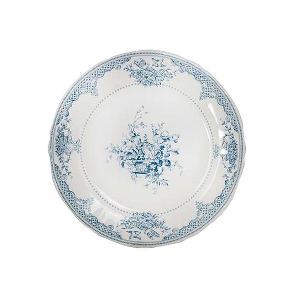 Les Depareilless Bleu Fleurs Dinner Plate (D:10.75'')