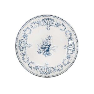 Les Depareillees Bleu Oiseau Dinner Plate (D:10.75'')