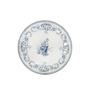Les Depareillees Bleu Oiseau Dessert Dish (D:9.25'')