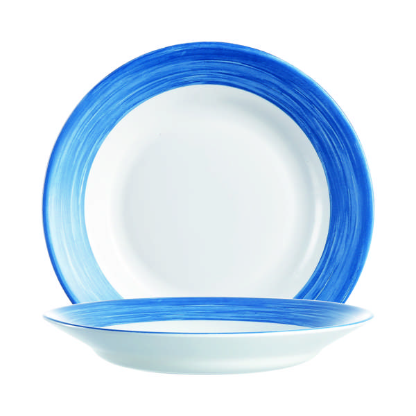 Brushed Blue Jean Rim Soup Plate 23.0 Oz (D:9.0'')